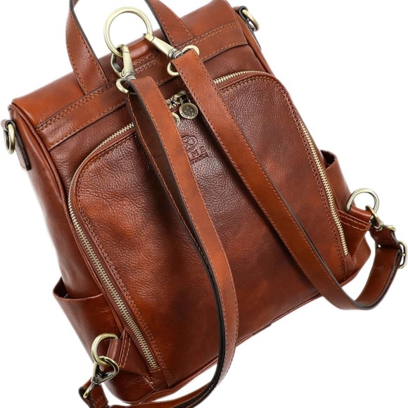 Leather Bag Time Resistance Backpack Purse - Picture 7 of 11